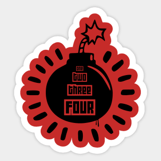 One, Two, Three, Four Sticker